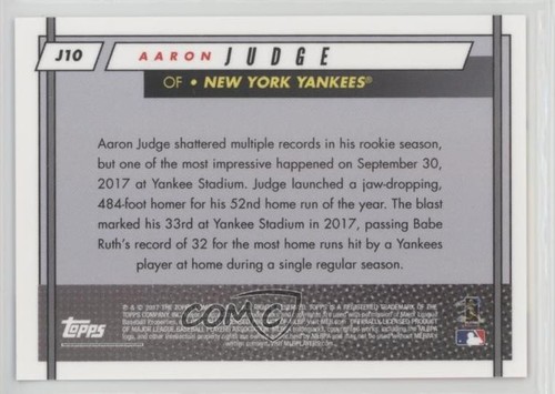 2017 Topps On Demand Rookie Class ROY Award Winner Aaron Judge #J10 RC - Picture 2 of 4