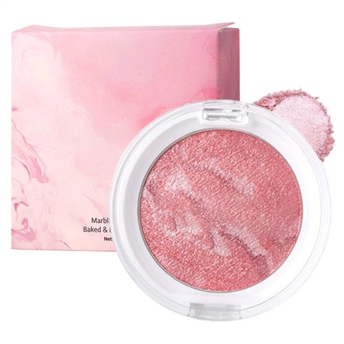 Baked Blush Face Shimmer Highlighter Powder Blush Palette Waterproof Blusher - Picture 15 of 17