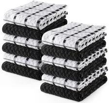 Utopia Kitchen Towels 12 Pack, 15 by 25 Inches, 100% Ring Spun Cotton Super S...