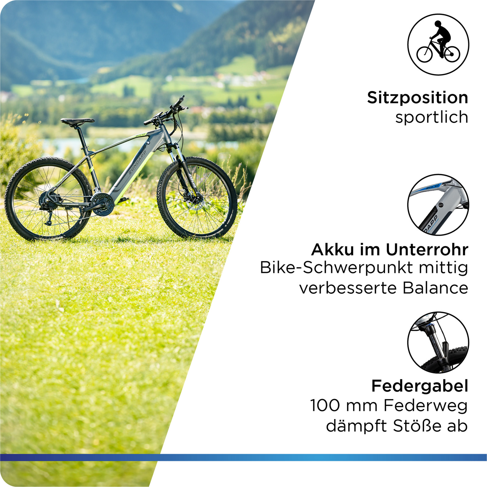 29 Zoll Elektrofahrrad E-Mountainbike Pedelec E-Bike e MTB 24s Bike Zündapp Z808