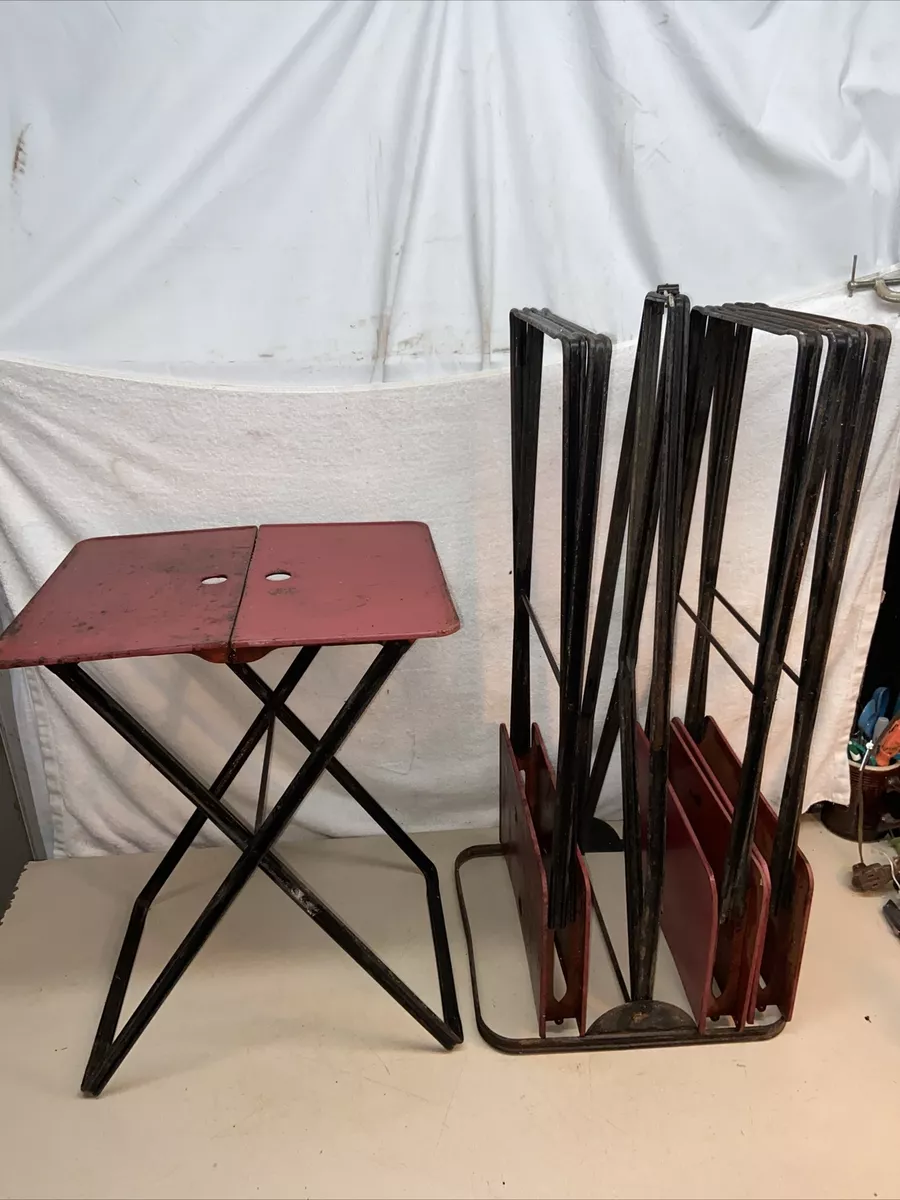 Vintage metal tv trays with stand deals