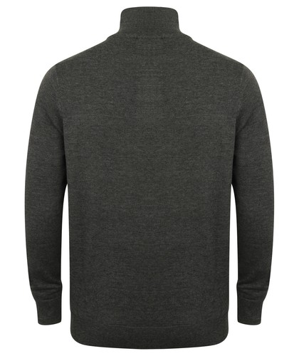 Henbury 1/4 Zip Jumper H729 - Maglione in cotone informale invernale - Foto 8 di 20