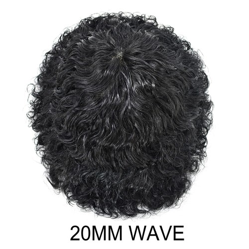 Toupee For Men 20mm Curly 100%Human Hair Mens Toupee Hair Pieces Wavy Kinky Hair - Picture 10 of 10