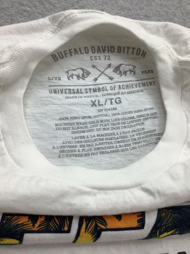 T-shirt uomo Buffalo David Bitton taglia XL tramonto spellout palme - Foto 4 di 4