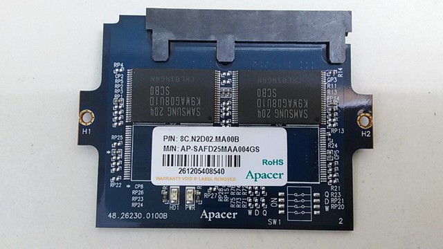 Apacer 4GB SAFD SATA SSD Flash Memory Module 8C.N2D02.MA00B AP.SAFD25MAA004GS
