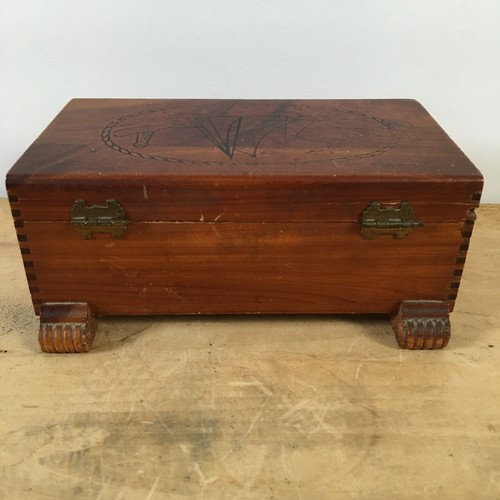 Souvenir Dovetailed Footed Wood trinket Jewelry Box Bangor Maine Sailboat Shore - Picture 4 of 10