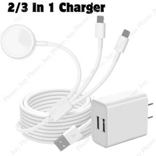 For iPhone Apple Watch iWatch 7/6/5/4/3/2/1/SE USB Magnetic Charger Cable Block
