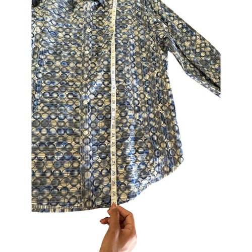 Robert Graham Limited Edition Geometric Long Sleeve Shirt Flip Cuff Silver XL - Picture 7 of 8