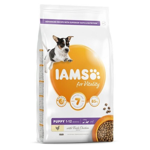 Dry Dog Food IAMS Vitality Puppy Small & Medium Breeds Fresh Chicken 2kg or 12kg - Picture 1 of 2
