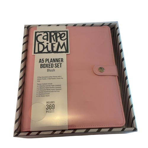 Carpe Diem A5 Planer Box Set mit Einlagen große Agenda 6 Ringordner "ROUGE" rosa - Bild 7 von 11