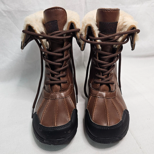 Botas de Invierno Cálidas Forradas Sherpa Marrón Uggs Butt ll 1005582k Niños Talla 2 - Imagen 2 de 13