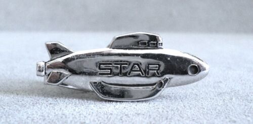 Vintage GENERAL DYNAMICS Silver ZEPPELIN or Airplane TIE CLIP Bar "STAR" - 1.5" - Picture 3 of 4