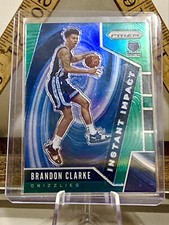 BRANDON CLARKE RC GREEN PANINI PRIZM INSTANT IMPACT📈#25 GRIZZLIES 2019-20