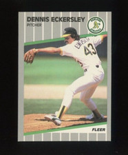 1989 FLEER GLOSSY #7 DENNIS ECKERSLEY HOF OAKLAND ATHLETICS