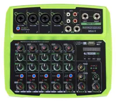 Table de Mixage 6 Canaux USB Mini DJ Control Console Bluetooth Enregistremen - Photo 1/4