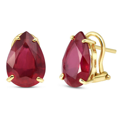 14K. GOLD FRENCH CLIPS EARRING WITH NATURAL RUBIES (Yellow Gold)