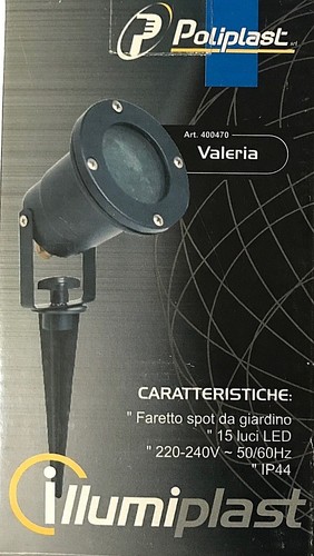 FARETTO SPOT DA GIARDINO 15 LED 1W IP44 ESTERNO ORIENTABILE TERRENO PAVIMENTO - Foto 1 di 2