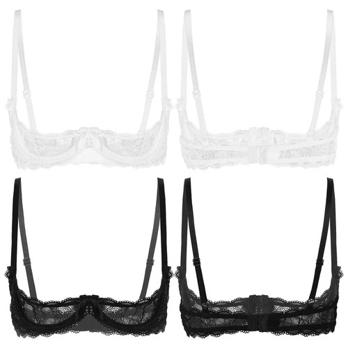Womens Ultra-thin Gathering Lace Bra - Picture 3 of 76