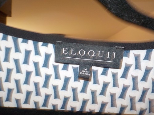 ELOQUII SIZE 14 BLACK & WHITE PRINT SHIRT WOMENS NWT - Picture 5 of 7