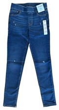 Cat  Jack Youth Girl's Mid-Rise Pull-On Jeggings Size 14 Slim Dark Vintage Blue