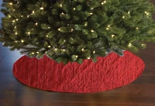 lovemyfabric Crinkle  Style Crushed Taffeta Tree Skirt Christmas Decor 52" Round