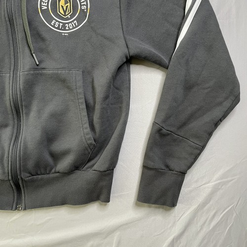 Adidas Vegas Golden Knights Sweatshirt Adult XSmall Gray Graphic Full-Zip Hoodie - Picture 7 of 18
