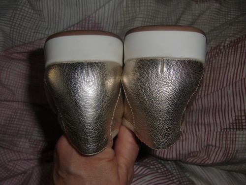 ❤️ Caprice 1 x getragen Gr. 41 LEDER Ballerina GOLD Schuhe Slipper Weite H - Bild 9 von 9
