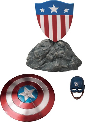 MAFEX No.220 MAFEX CAPITÁN AMERICA (Traje Clásico) Juguete Medicom Japón NUEVO Azul - Imagen 12 de 16
