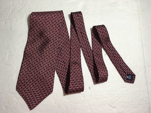 NAUTICA RED WHITE AND BLUE 100% Silk Men's Neck Tie 3D EFFECT  - Picture 5 of 8