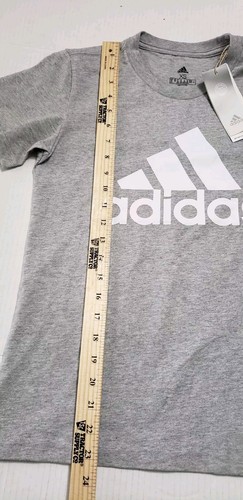 Adidas Essentials Woman's XS Gray With White Logo Short Sleeve Graphic T-Shirt - Picture 7 of 10