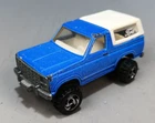 Vintage 1980 Hot Wheels Car Blue / White Ford Bronco w/Motorcycle
