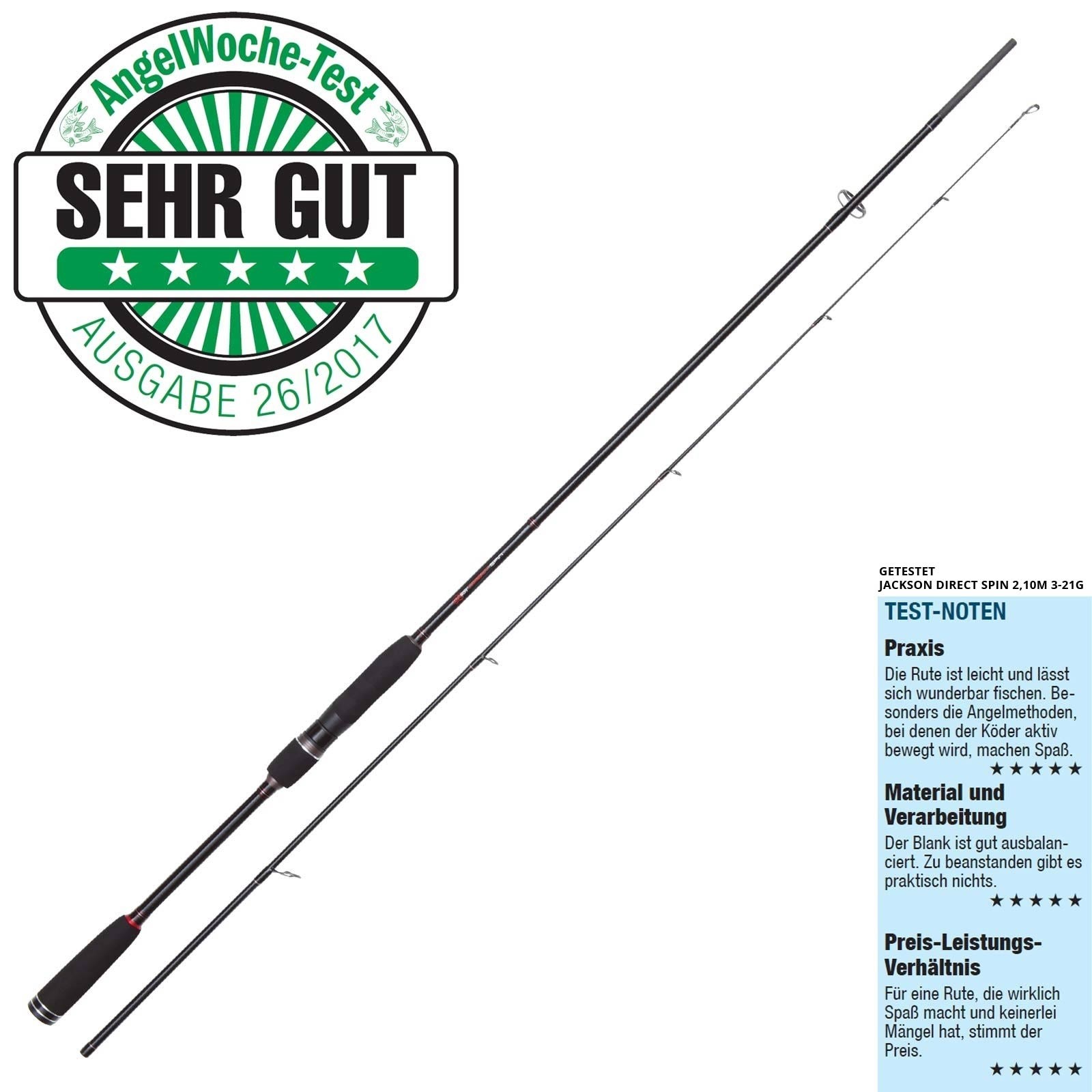 Jackson Angelrute Steckrute Profi Spinnrute - Direct Spin M 2 40m 5-28g Jackson Angelrute Steckrute Profi Spinnrute - Direct Spin M 2 40m 5-28g