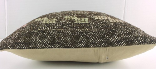 Funda de Almohada Decorativa Hecha a Mano Turca Kilim 18" Marrón Blanco Kilim Sofá Almohada - Imagen 8 de 9
