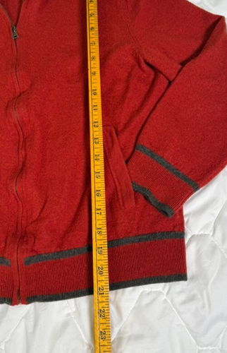 Banana Republic Youth Boys Red Grey Long Sleeve Full Zip Sweater Cardigan Sz. L - Picture 4 of 11