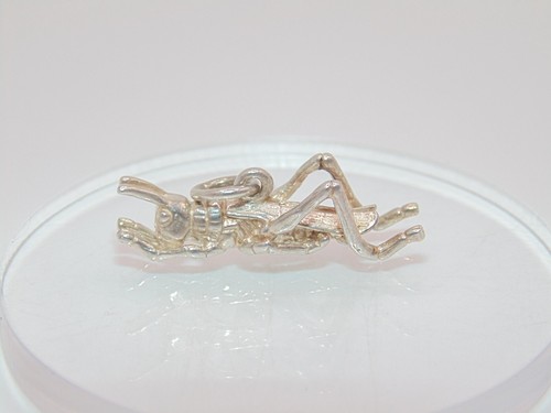 Dije de grillo saltamontes de plata esterlina - 3,0 g insecto insecto naturaleza joyería de colección - Imagen 2 de 9