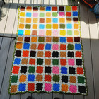 Vintage Colorful Granny Square Crochet Afghan Blanket Throw Roseanne 44”x60”