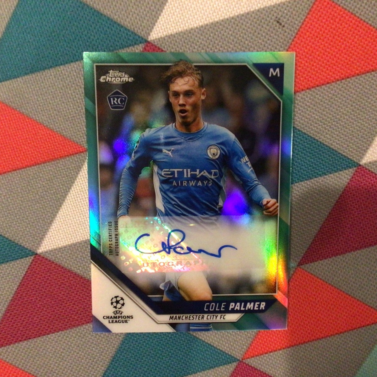 Cole Palmer Auto RC Aqua /199 2021-22 Topps Chrome UEFA Chrome 