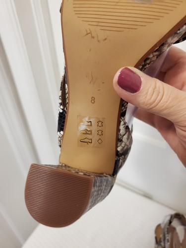 Madewell The Liv Sandal Snakeprint Heels Size 8 - Picture 12 of 19