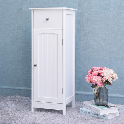 Iwell Small Bathroom Floor Storage Cabinet With 1 Drawer Free