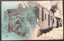 DENVER &RIO GRANDE WESTERN ROTARY SNOW PLOW LOCOMOTIVE "OM" COLOR POSTCARD NEW