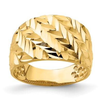 14k Yellow Gold Arrow Slash Dome Ring for Women Size 7 | eBay