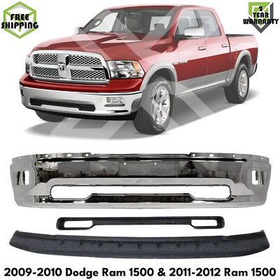 Front Bumper Chrome & Valance For 2009-2010 Dodge Ram 1500 & 2011 