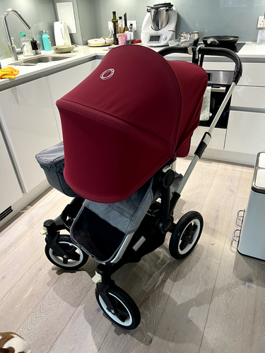 RED Bugaboo Donkey Duo Pram With Extras AND travel bag, USED - Picture 12 of 17