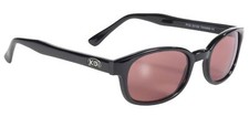 Original KD's Biker Sunglasses Black Frame/Rose Colored Lens