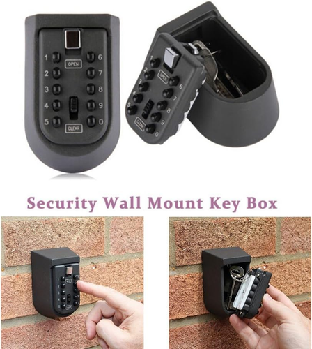 Indoor & Outdoor Key Lock Box Wall Mounted Push Button Combination Key Safe Stor - Picture 6 of 12