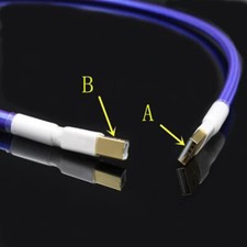 Hi-End OCC Silver Plated USB Audio Cable Data USB HiFi Cable DAC A-B USB Cable