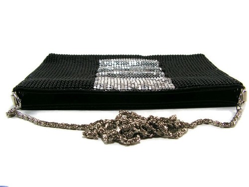 Women Evening Envelope Handbag Party Bridal Clutch Mesh Purse Shoulder Cross - Picture 46 of 68