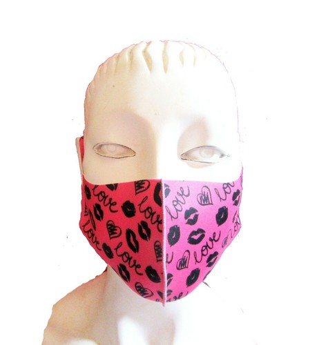 Womens Reusable Face Mask - Lip Print Cute Washable Fabric Face Cover - Picture 6 of 14