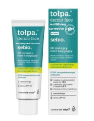 Tolpa Dermo Face Sebio BB mattifying corrective cream, Spf 30,  40 ml - Picture 1 of 6