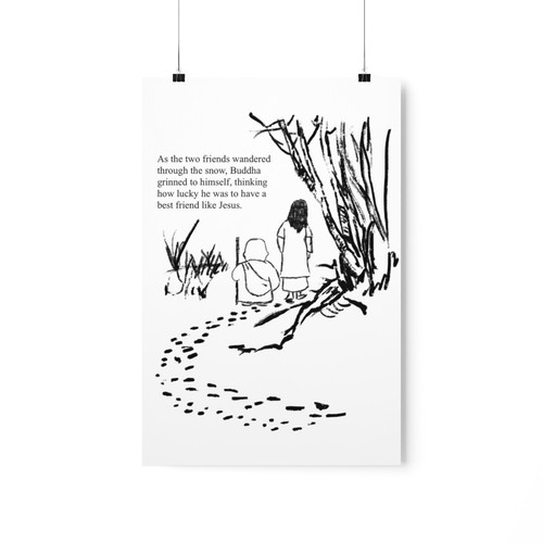 Buddha the Pooh and Jesus too Walking Together Stampa/poster - Più taglie - Foto 23 di 62